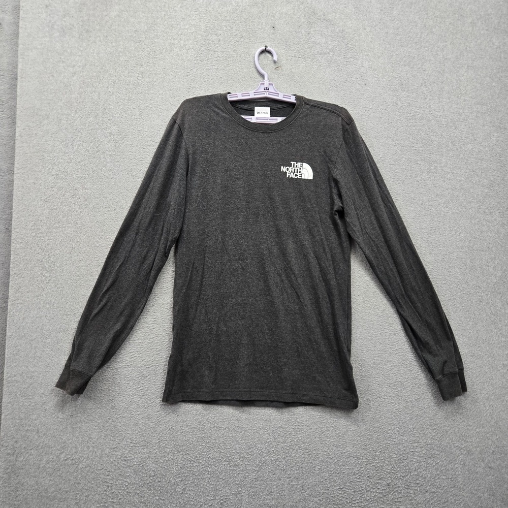 The North Face Men Shirt S Gray NSE Graphic Logo Crew Neck Long Sleeve Tee